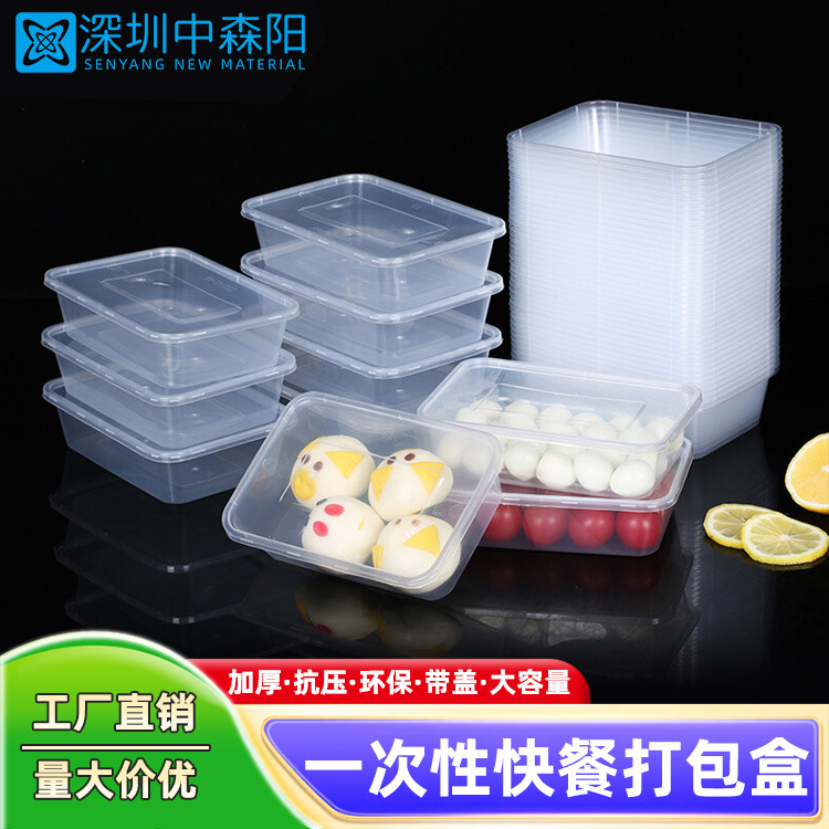 厂家生产各种PP加厚包装盒长方形快餐盒塑料饭盒带盖餐盒可定制
